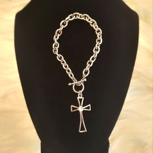 Silver Cross Charm Bracelet